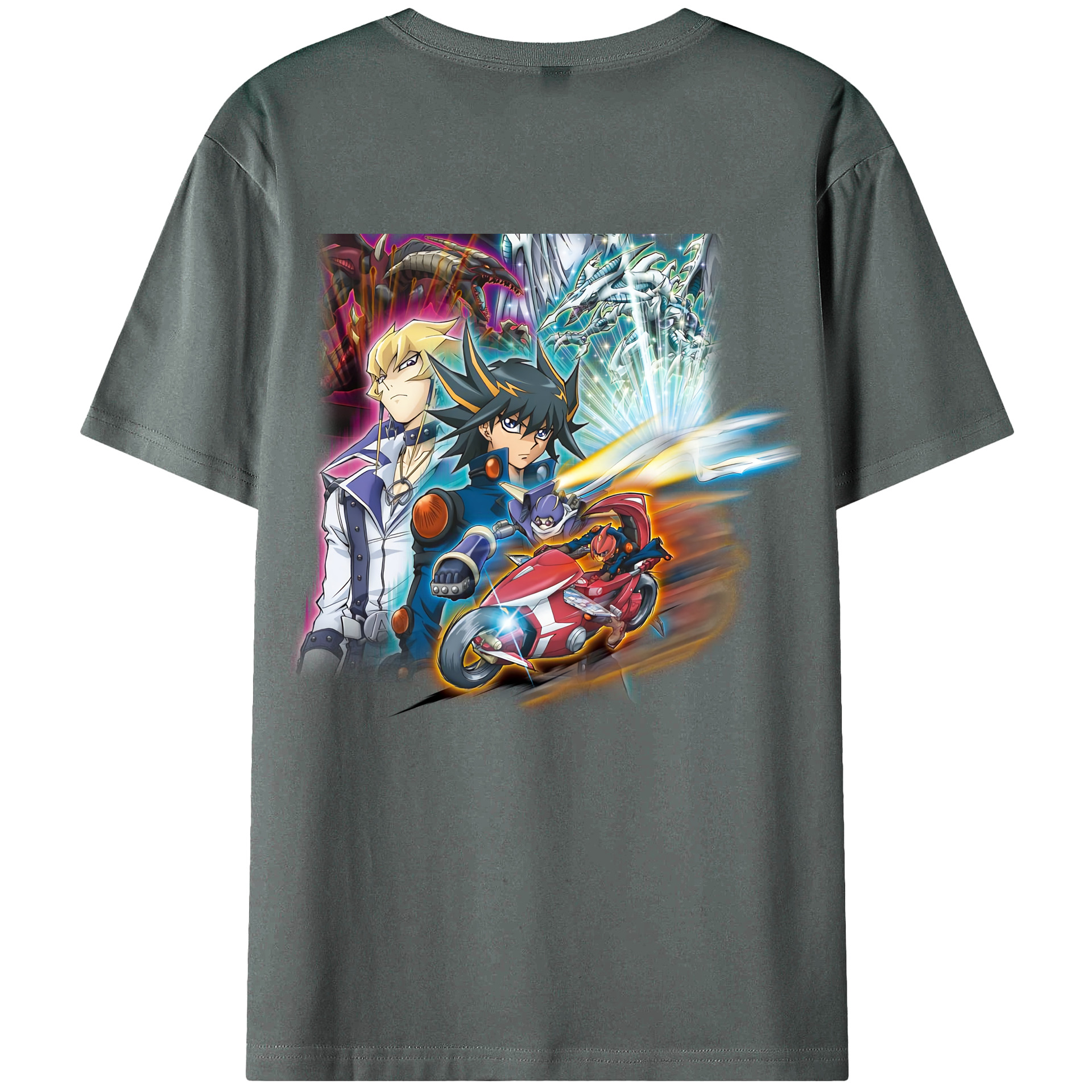 （画像用） 遊☆戯☆王 Yu-Gi-Oh! 綿100％ メンズ半袖Tシャツ（バックプリント） 通気性
